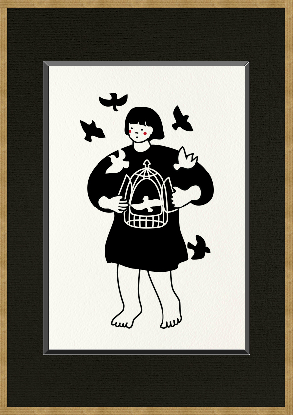 Opening the 7 chakras - Fine Art print on A5 Hahnemühle paper, framed A4